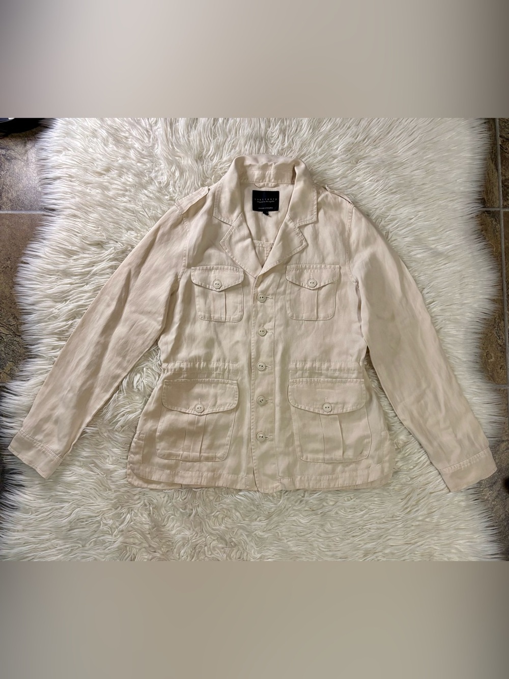 Sanctuary Cream Utility Jacket with Four Flap Pockets